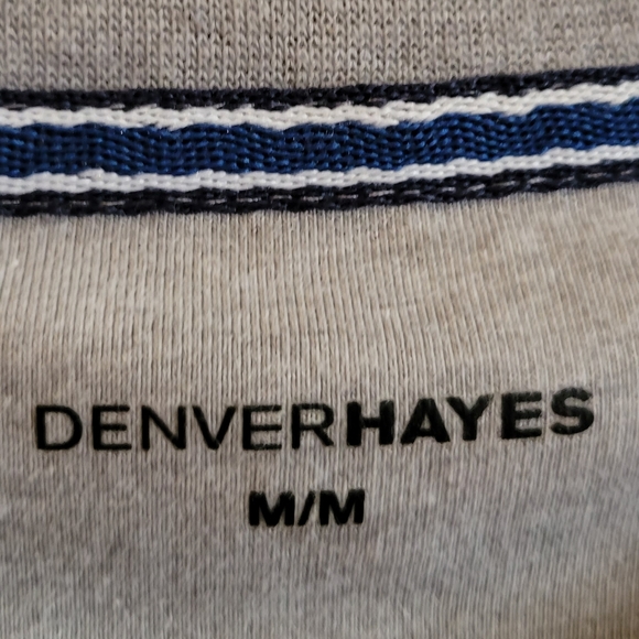 5/$20 Grey long sleeve crewneck Denver Hayes cotton tee shirt top medium - Picture 3 of 5